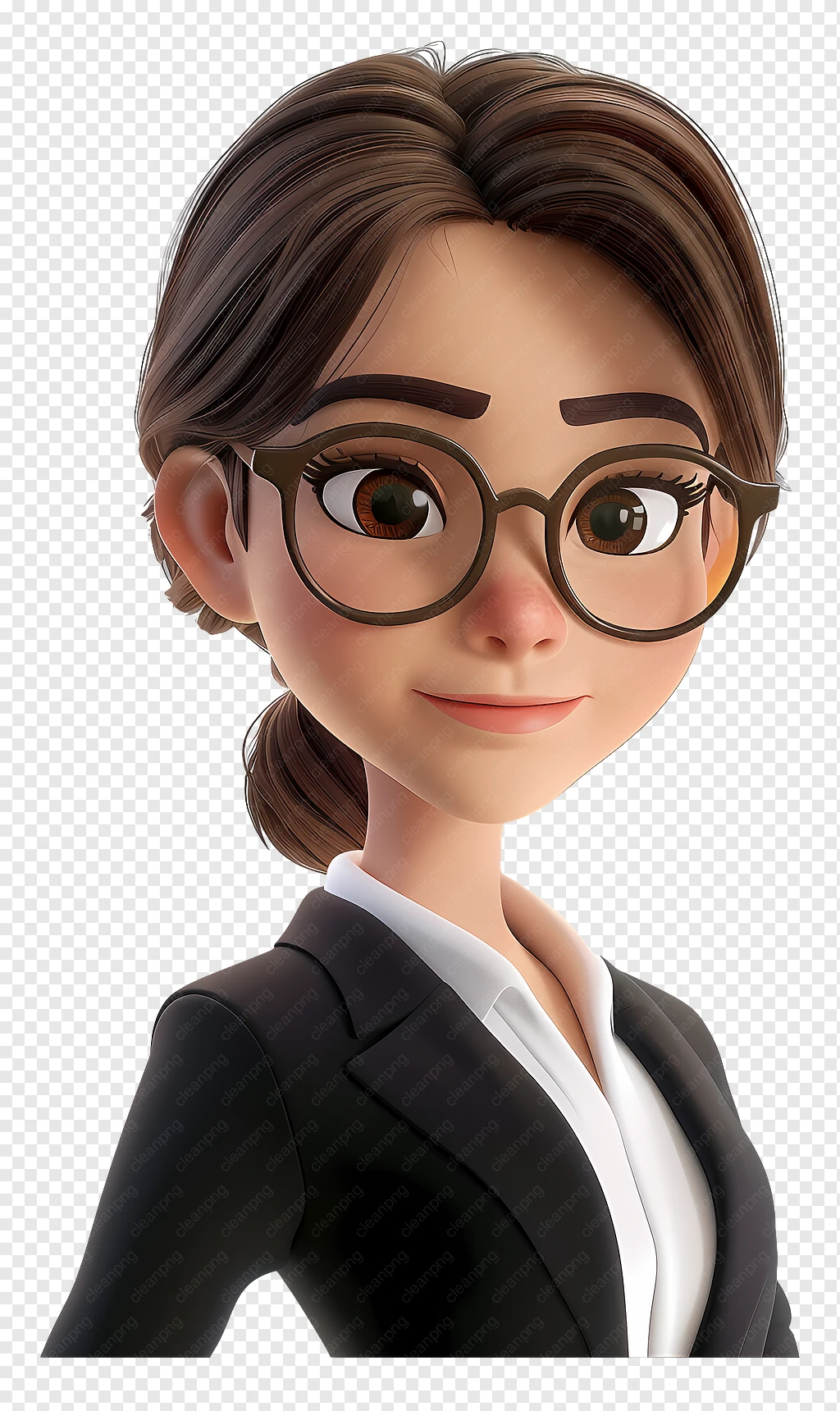 transparent business woman cartoon cartoon character woman wit cartoon woman in black business suit 1710856357147